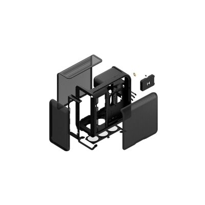 7. HYTE X50 AIR MID TOWER KOFFER PITCH BLACK