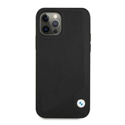 3. BMW Leder-Deboss-Hülle für iPhone 12 Pro Max – Schwarz