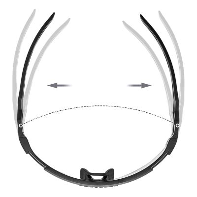 4. Rockbros Photochrome Fahrradbrille mit UV-Schutz und Korrektureinsatz - Schwarz