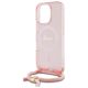 5. Guess Crossbody Cord Script MagSafe-Hülle für iPhone 16 Pro Max – Rosa