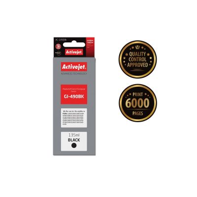 2. Activejet AC-G490Bk Tinte (Ersatz für Canon GI-490BK; Supreme; 135 ml; 6000 Seiten, Schwarz)