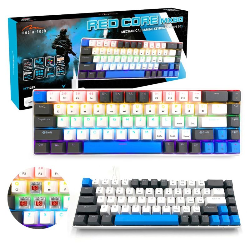 MEDIA-TECH MECHANISCHE TASTATUR 60% MT1259