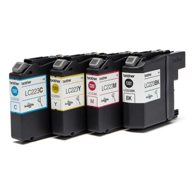 2. Brother LC-223VALBP Tintenpatronen, 4 Stück, Original Schwarz, Cyan, Magenta, Gelb
