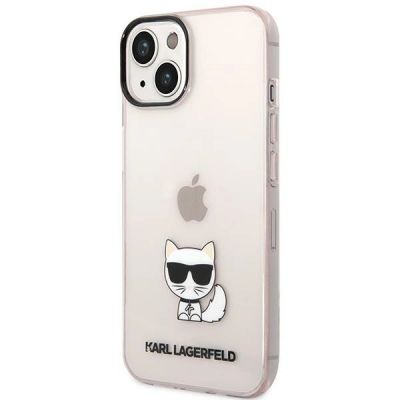 2. Karl Lagerfeld Transparent Choupette Body Case für iPhone 14 Plus / 15 Plus 6,7" - Rosa