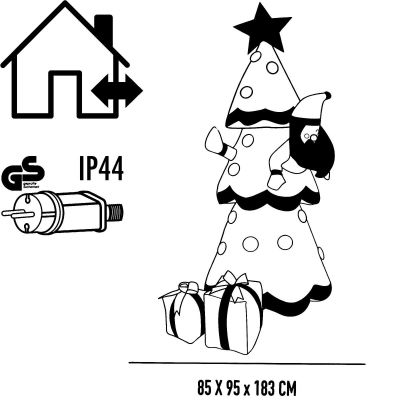 4. Selbstaufblasbarer, aufblasbarer Weihnachtsbaum für den Außenbereich, 183 cm, LED
