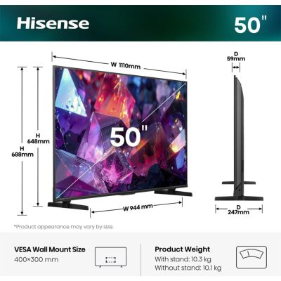 2. Hisense 50E7S PRO 50" Fernseher