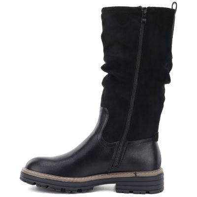 3. Warme, gerüschte Damenstiefel, schwarz, M.Daszyński SA259-