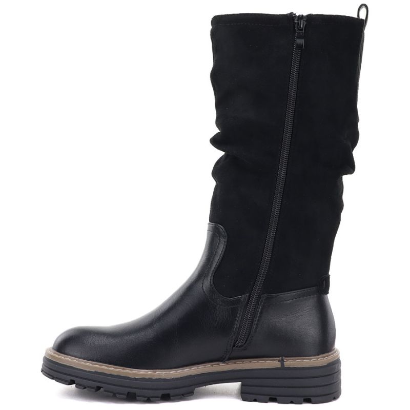 3. Warme, gerüschte Damenstiefel, schwarz, M.Daszyński SA259-