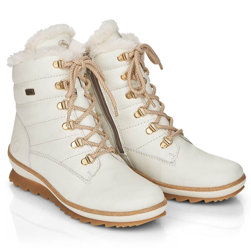 14. Remonte W RKR629 Wollgefütterte wasserdichte Lederstiefeletten, weiß