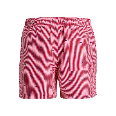3. Jack&Jones Herren JWHARUBA SWIM PRINTS SHORTS 12206537 TRUE RED STRIPES