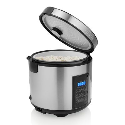 6. Tristar RK-6138 Digitaler Reiskocher und Dampfgarer, 900 W, 2,2 l, 7 Programme, Grau