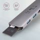 3. Axagon HMC-5 Dockingstation, kabelgebunden, USB 3.2 Gen 1 (3.1 Gen 1), Typ-C, Grau