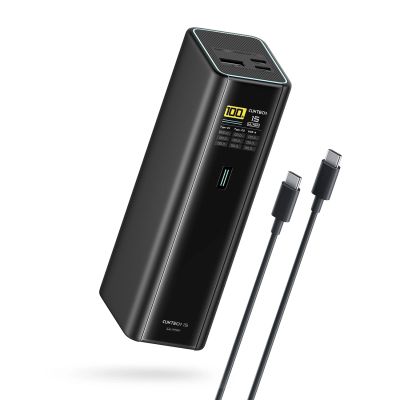 Cuktech PB200U Powerbank 210W 20000mAh 2x USB-C + USB-A mit TFT-Display und 240W USB-C-Kabel - schwarz