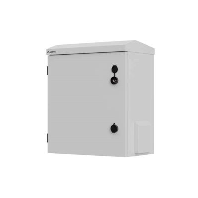8. Wandregalschrank 10" HERMETISCH IP55 WAND-/STANGENMONTAGE 340X250X500 GRAU LANBERG (MONTIERT)