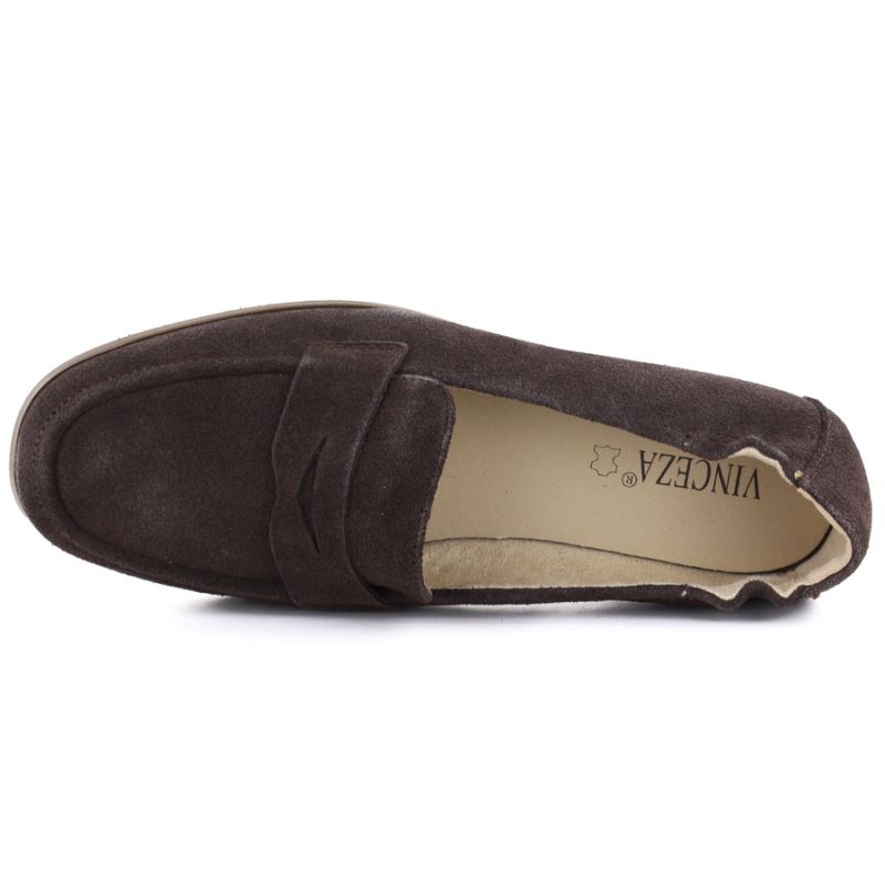 3. Damenmokassins aus braunem Wildleder, Modell Vinceza 18122