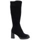 2. Damenstiefel aus schwarzem Velourslederimitat mit Absatz Potocki SZ12849