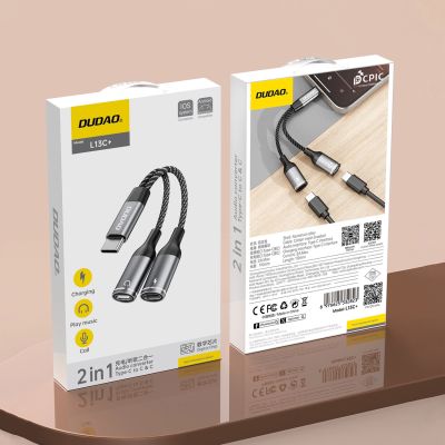 11. Dudao L13C+ 2in1 USB-C-Adapter – Grau