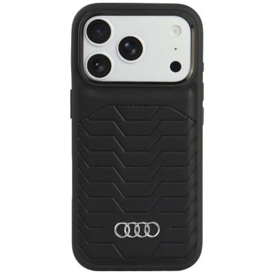 Audi GT MagSafe-Hülle aus Kunstleder für iPhone 18 Pro / 17 Pro – Schwarz