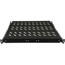 19" 1HE Auszugsfach, 370 mm tief, schwarz, 4 Befestigungspunkte ALANTEC