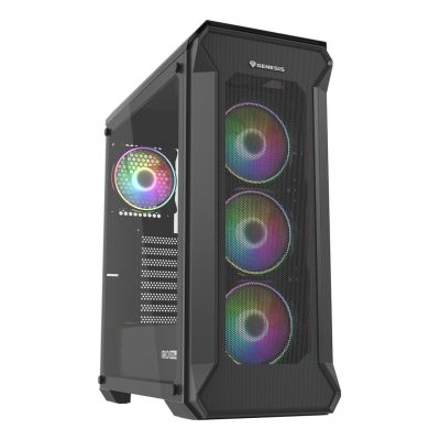 10. NATEC Genesis Irid 505 ARGB NPC-1518 Gehäuse (ATX, Micro-ATX, Mini-ITX; Schwarz)