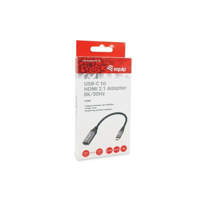 5. Equip 133492 Kabeladapter 0,15 m USB Typ-C HDMI Schwarz, Grau