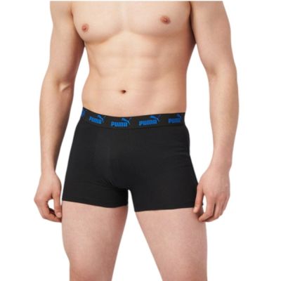 4. Puma Herren-Boxershorts, 2er-Pack, blau-schwarz, bequeme Baumwolle