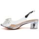 3. Transparente Sandalen mit dekorativem Absatz in Silber D&A MR62-9106