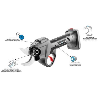 2. Graphite Energy+ 18V Li-Ion Akku-Gartenschere ohne Akku