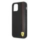 6. Ferrari FESAXHCP12LBK iPhone 12 Pro Max 6,7" schwarz/schwarz Hardcase On Track Carbon Stripe