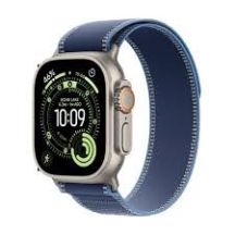 Apple Watch Ultra 3 GPS + Cellular 49 mm Gehäuse aus Natur-Titan mit blauem/hellblauem Trail Loop - S/M