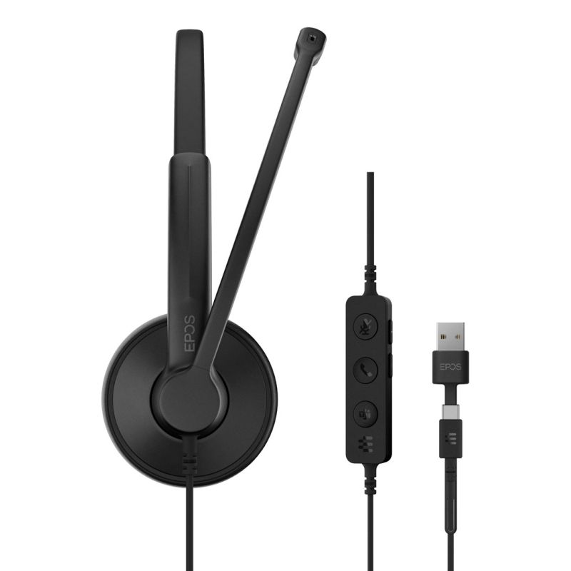 10. EPOS IMPACT 100 MS Stereo-Kopfhörer mit Kabel, On-Ear, USB-C + USB-A