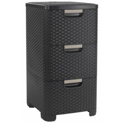 CURVER REGAL MIT 3 SCHUBLADEN 3x14L / DUNKELBRAUN