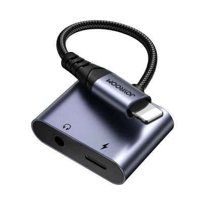 3. Joyroom SY-L01 Lightning zu Lightning / 3,5-mm-Miniklinken-DAC-Adapter 2in1 – Schwarz
