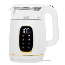 Adler AD 1305WG Wasserkocher 1,7 l 2200 W Transparent, Gold, Weiß