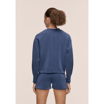4. CASALL Damen-Sweatshirt mit Rundhalsausschnitt in Pfirsichfarbe, Marineblau
