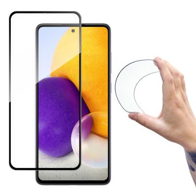 Wozinsky Full Cover Flexi Nano Glass Film Gehärtetes Glas Mit Rahmen Samsung Galaxy A72 4G Schwarz
