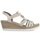 2. Bequeme beige Espadrille-Sandalen für Damen, Modell Rieker 619B2-60