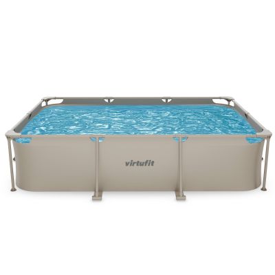 10. VIRTUFIT Rechteckiges Schwimmbecken 300 x 210 cm mit Filterpumpe Beige
