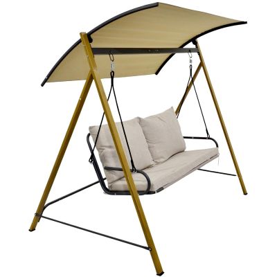 3. GARTEN- UND BALKONSCHAUKEL FÜR 2 PERSONEN 194x136x173CM SANDfarben