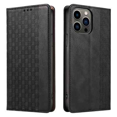 7. Magnet Strap Case für iPhone 14 Pro Flip Wallet Mini Lanyard Ständer Schwarz