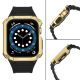 4. Schutzarmband für Apple Watch 38/40/41 mm Panzergehäuse-Armband - Schwarz, Gold