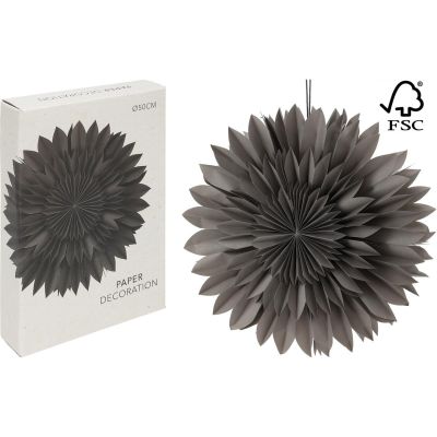 10. Dekorativer Hängestern aus Papier, 3D, 50 cm, Grau