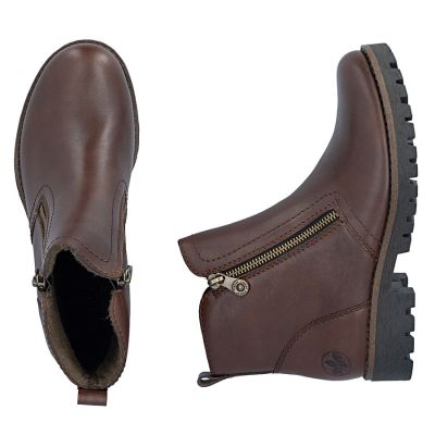 5. Braune Damen-Ankle-Boots aus Leder mit Reißverschluss, Rieker 78556-28