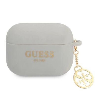 Guess, GUAPLSC4EG AirPods Pro Cover grau/grau Silikon Charm 4G Collection