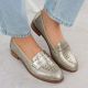 7. Damen-Loafer mit Lochmuster, Metallic-Gold, Potocki 12581