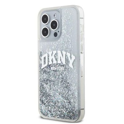 2. DKNY Liquid Glitter Big Logo Hülle für iPhone 15 Pro – Weiß