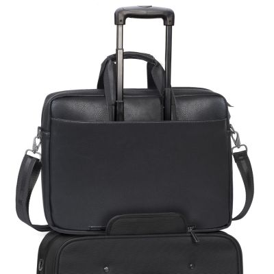 6. RIVACASE ORLY 16"-Laptoptasche, Schwarz, wasserdichtes Material, Fächer für 10,1"-Tablet, Smartphone, Dokumente und Zubehör