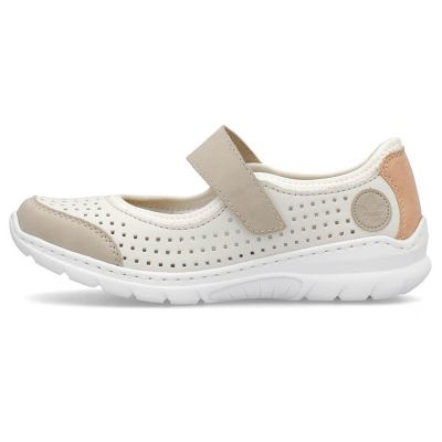 13. Bequeme Rieker W RKR575A Lochmusterschuhe, beige