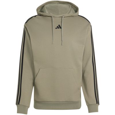 2. adidas Essentials Herren-Hoodie mit 3 Streifen aus French Terry, Olivgrün, KY4204