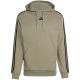 2. adidas Essentials Herren-Hoodie mit 3 Streifen aus French Terry, Olivgrün, KY4204